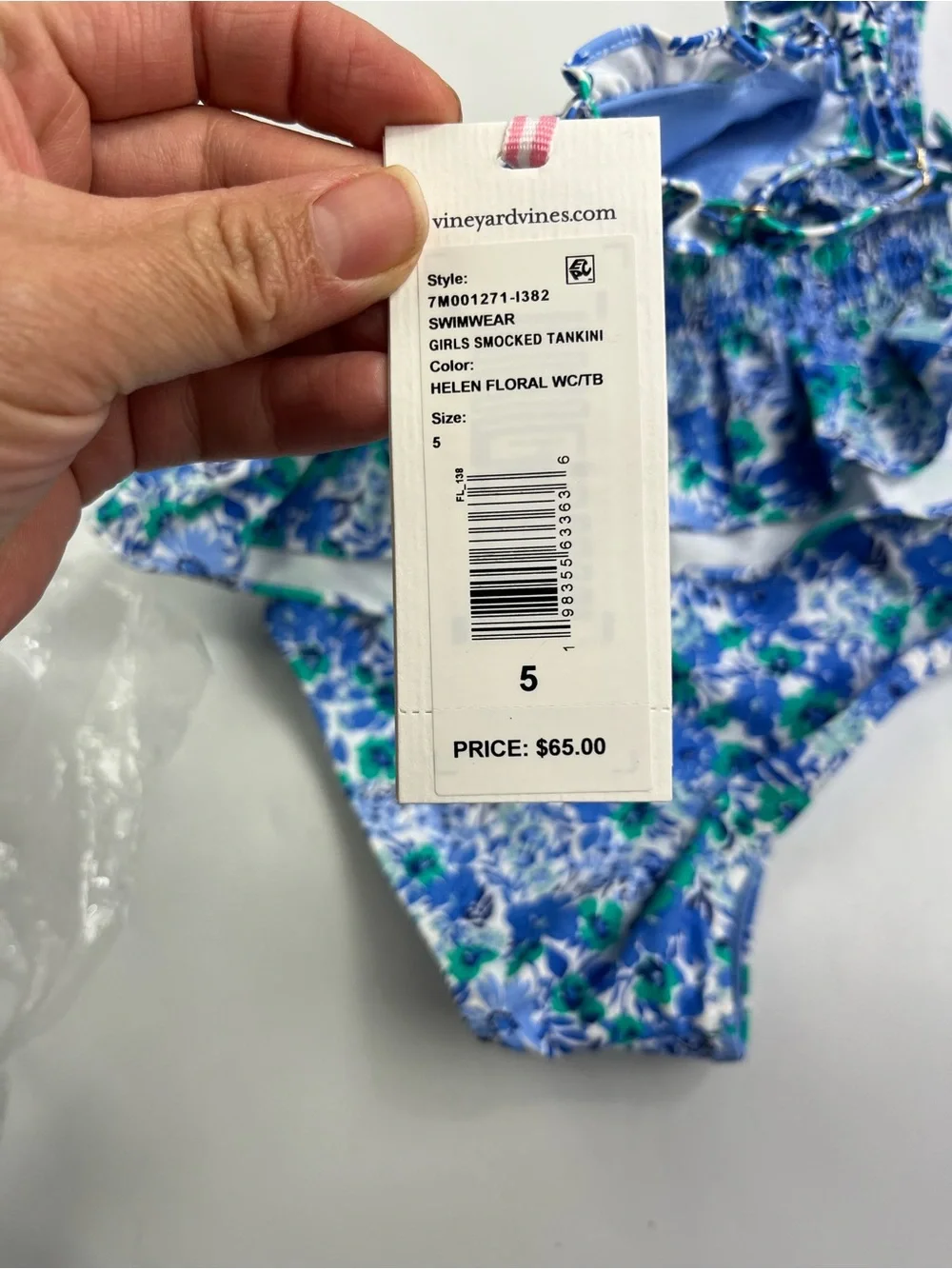 Vineyard Vines Girls Helen Floral Swimwear Two Piece Size 5
